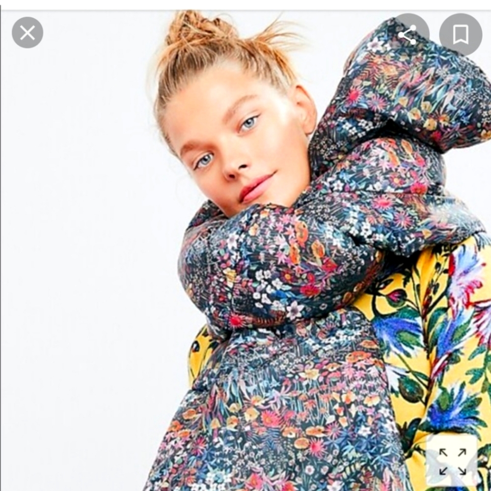 New J.Crew puffer scarf in Liberty floral print